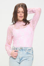 Load image into Gallery viewer, Floral print lace long sleeves top