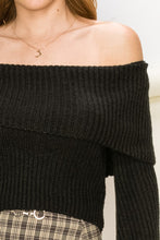 Load image into Gallery viewer, Tease Me Ribbed Off-Shoulder Sweater