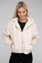 Load image into Gallery viewer, Fluffy Zip-Up Teddy Hoodie