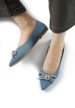 Load image into Gallery viewer, Ellerby Embellished Bow Detail Ballet Flats