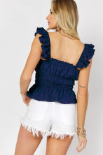 Load image into Gallery viewer, Solid Square Neck Ruffle Top