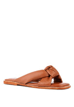 Load image into Gallery viewer, CHUBS Tan Puffy Strap Sliders Flat