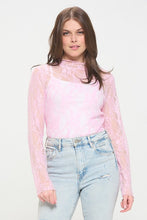 Load image into Gallery viewer, Floral print lace long sleeves top