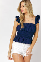 Load image into Gallery viewer, Solid Square Neck Ruffle Top