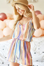 Load image into Gallery viewer, BiBi Striped V-Neck Sleeveless Romper