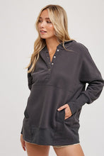 Load image into Gallery viewer, Pre - Order FRENCH TERRY DOLMAN SLEEVE KNIT TUNIC HOODIE