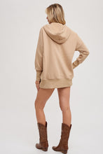 Load image into Gallery viewer, Pre - Order FRENCH TERRY DOLMAN SLEEVE KNIT TUNIC HOODIE