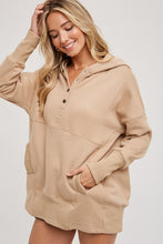 Load image into Gallery viewer, Pre - Order FRENCH TERRY DOLMAN SLEEVE KNIT TUNIC HOODIE