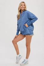 Load image into Gallery viewer, Pre - Order FRENCH TERRY DOLMAN SLEEVE KNIT TUNIC HOODIE