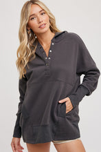 Load image into Gallery viewer, Pre - Order FRENCH TERRY DOLMAN SLEEVE KNIT TUNIC HOODIE