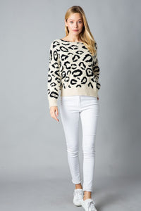 Leopard Twist Back Sweater