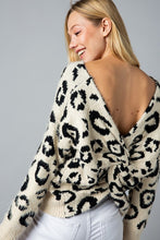 Load image into Gallery viewer, Leopard Twist Back Sweater