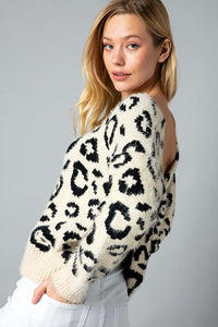 Leopard Twist Back Sweater