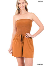 Load image into Gallery viewer, SMOCKED TUBE ROMPER WITH POCKET