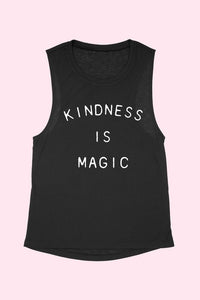 Kindness Is Magic Black Muscle Tank