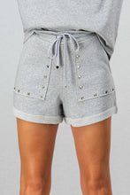 Load image into Gallery viewer, French Terry Studded Trim Lounge Shorts