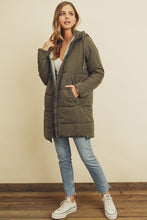 Load image into Gallery viewer, Hooded Puffer Jacket - Olive