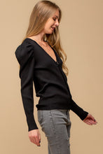 Load image into Gallery viewer, Doe &amp; Rae Puff Sleeve Cardigan