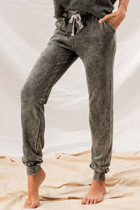Washed Rawhem Twotone Frenchterry Joggers