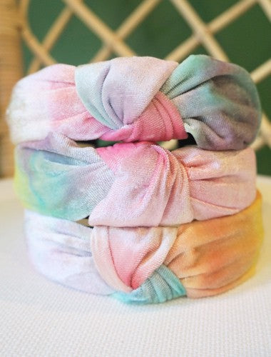Multi Color Tie Dye Top Knot Headband