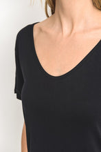 Load image into Gallery viewer, Mono B Tie FrontDetail Tee - Black