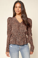 Load image into Gallery viewer, Sugar Lips Animal Print Puff Sleeve Top