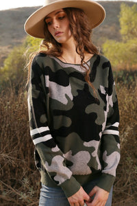 Wanna B Camouflage Knit Sweater