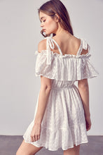 Load image into Gallery viewer, COLD SHOULDER RUFFLE DRESS