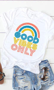 Good Vibes Only with Rainbow Pink or White