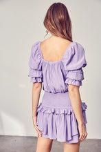 Load image into Gallery viewer, PUFF SLEEVE SMOCKED WAIST ROMPER