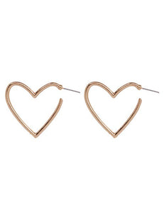 Gold Open Heart Earrings