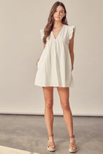 Load image into Gallery viewer, V NECK BABYDOLL DRESS WITH SHORT LINED