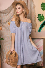 Load image into Gallery viewer, Off The Shoulder Dress with CF Button Detail