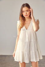 Load image into Gallery viewer, V NECK EYELET DRESS