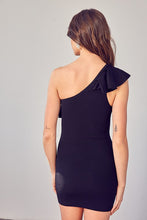 Load image into Gallery viewer, ONE SHOULDER RUFFLE DRESS