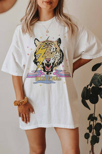 ROCK AND ROLL RETRO TIGER GRAPHIC TEE