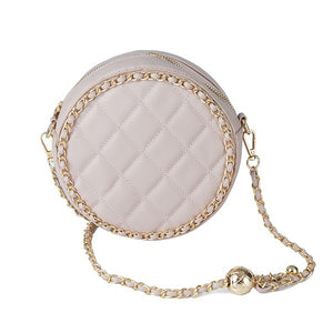 ROUND QUILTED CROSSBODY BAG