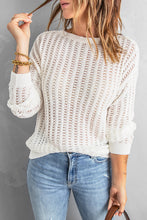 Load image into Gallery viewer, Dropped Shoulder Openwork Sweater