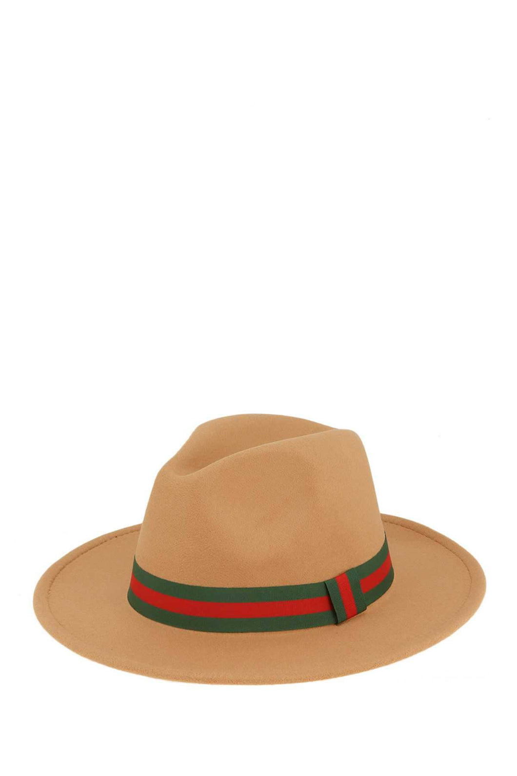 Shop Neighbors - Green and Red Band Basic Fedora Hat