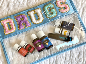 DRUGS Chenille Letter Clear Pouch