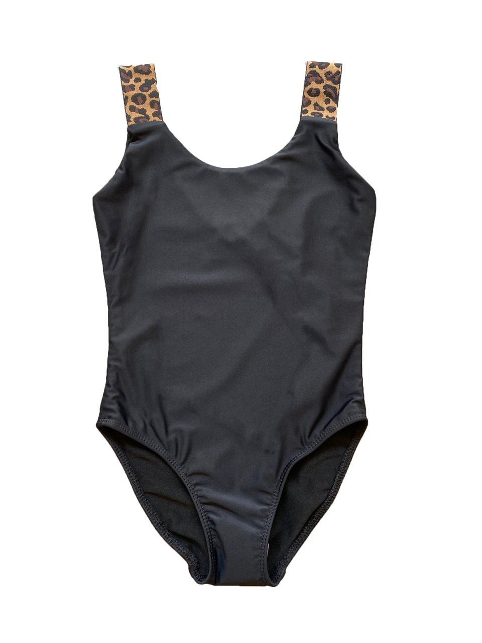 Cheryl Kids One Piece Bathing Suit with Leopard Straps