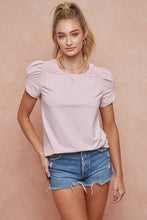 Load image into Gallery viewer, Smocked Puff Sleeve Tee