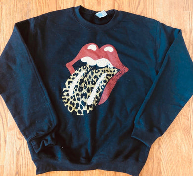 Rolling Stones Cheetah Tonque Sweatshirt - Black